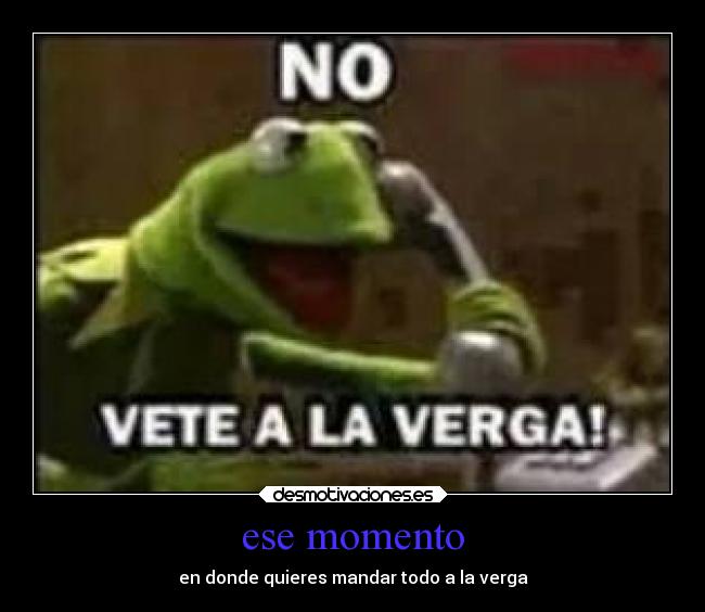 ese momento - en donde quieres mandar todo a la verga