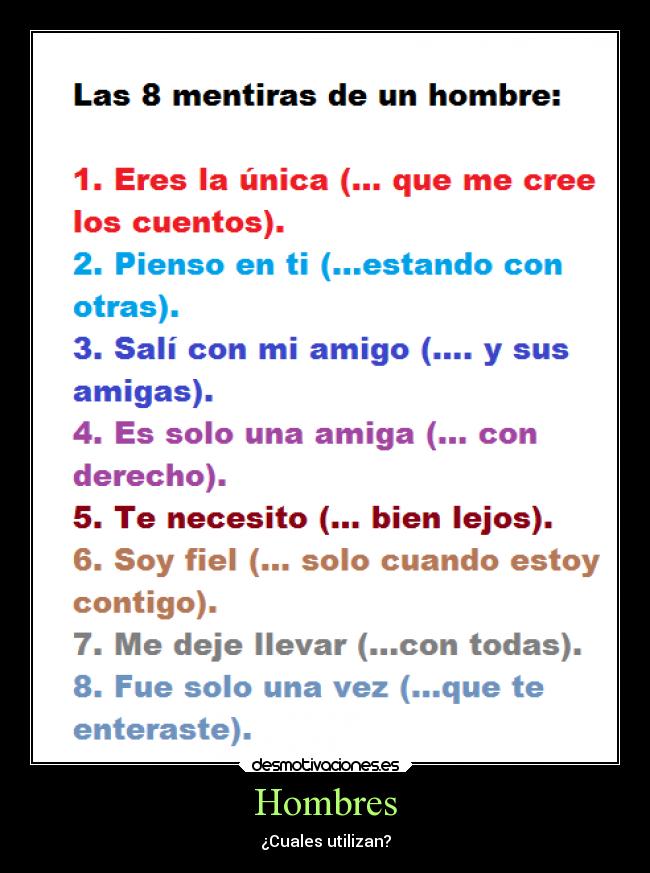 Hombres - ¿Cuales utilizan?