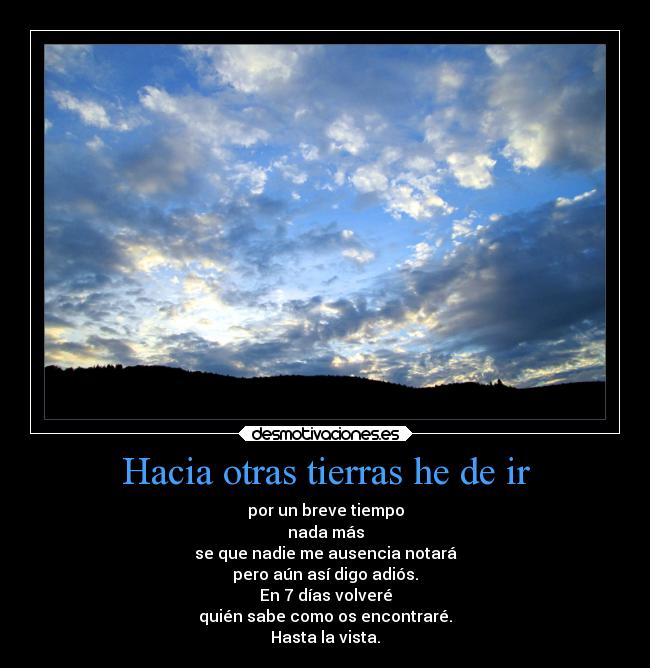 Hacia otras tierras he de ir - 