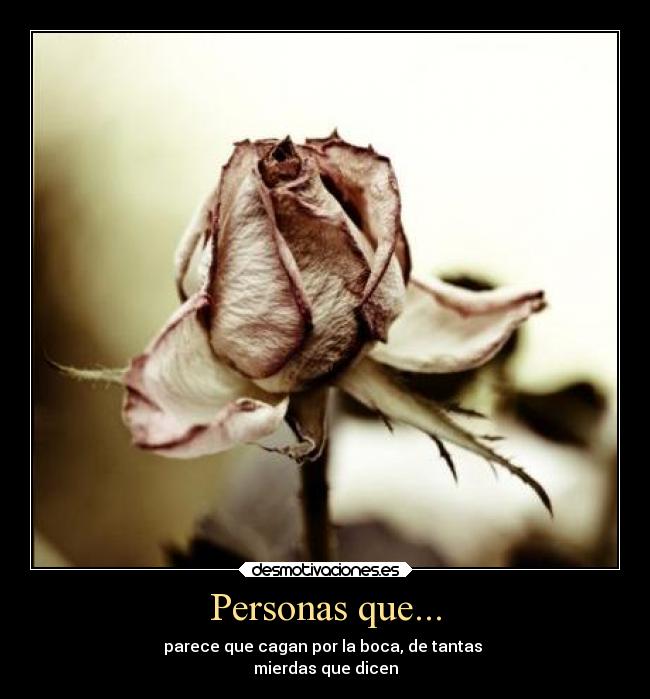 Personas que... - parece que cagan por la boca, de tantas
mierdas que dicen