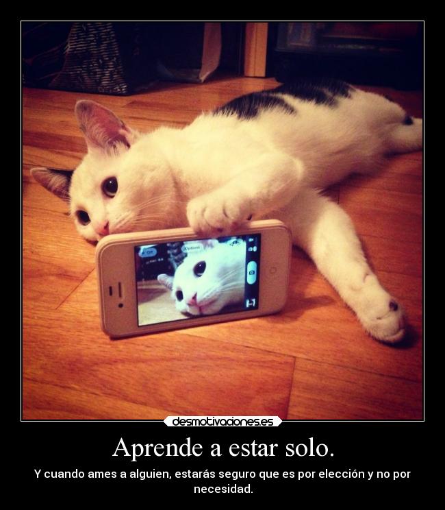 Aprende a estar solo. -
