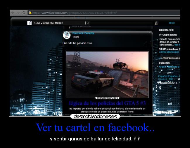Ver tu cartel en facebook.. -