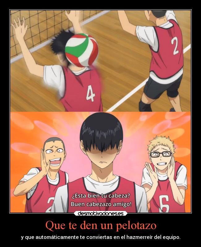 carteles fail deportes anime haikyuu burlas volleyball pelota accidente desmotivaciones