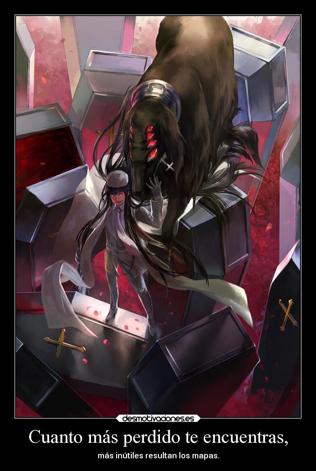 carteles frases anime redgame manga hellsing alucard imbackbitches desmotivaciones