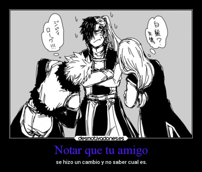 carteles humor amistad amigos anime fairy tail rogue sting rufus retoque cambio desmotivaciones