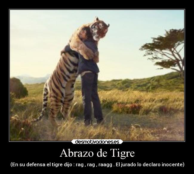 Abrazo de Tigre - (En su defensa el tigre dijo : rag , rag , raagg . El jurado lo declaro inocente)