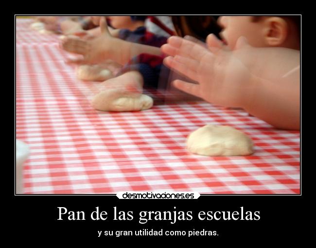 Pan de las granjas escuelas - y su gran utilidad como piedras.