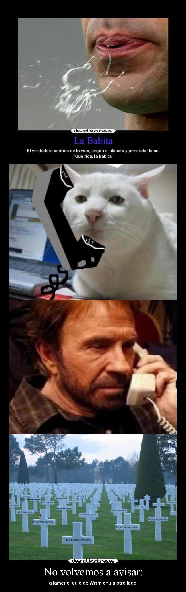 No volvemos a avisar: - a lamer el culo de Wismichu a otro lado.