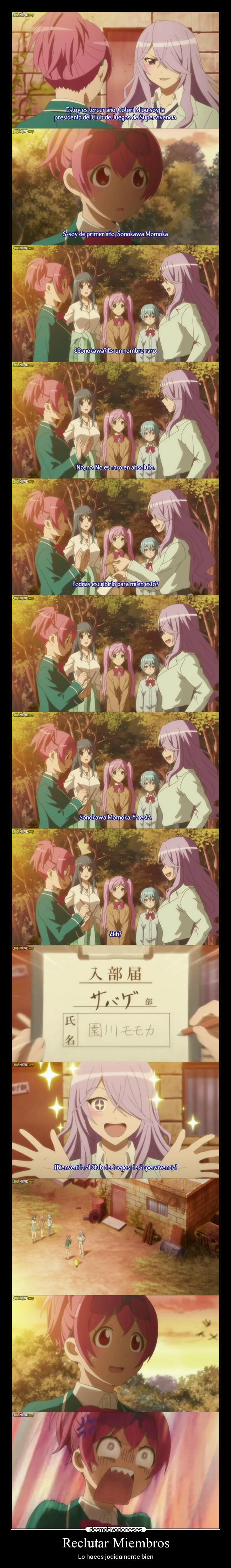 carteles ideas humor graciosas escuela chiste anime club reclutar engano sabagebu desmotivaciones