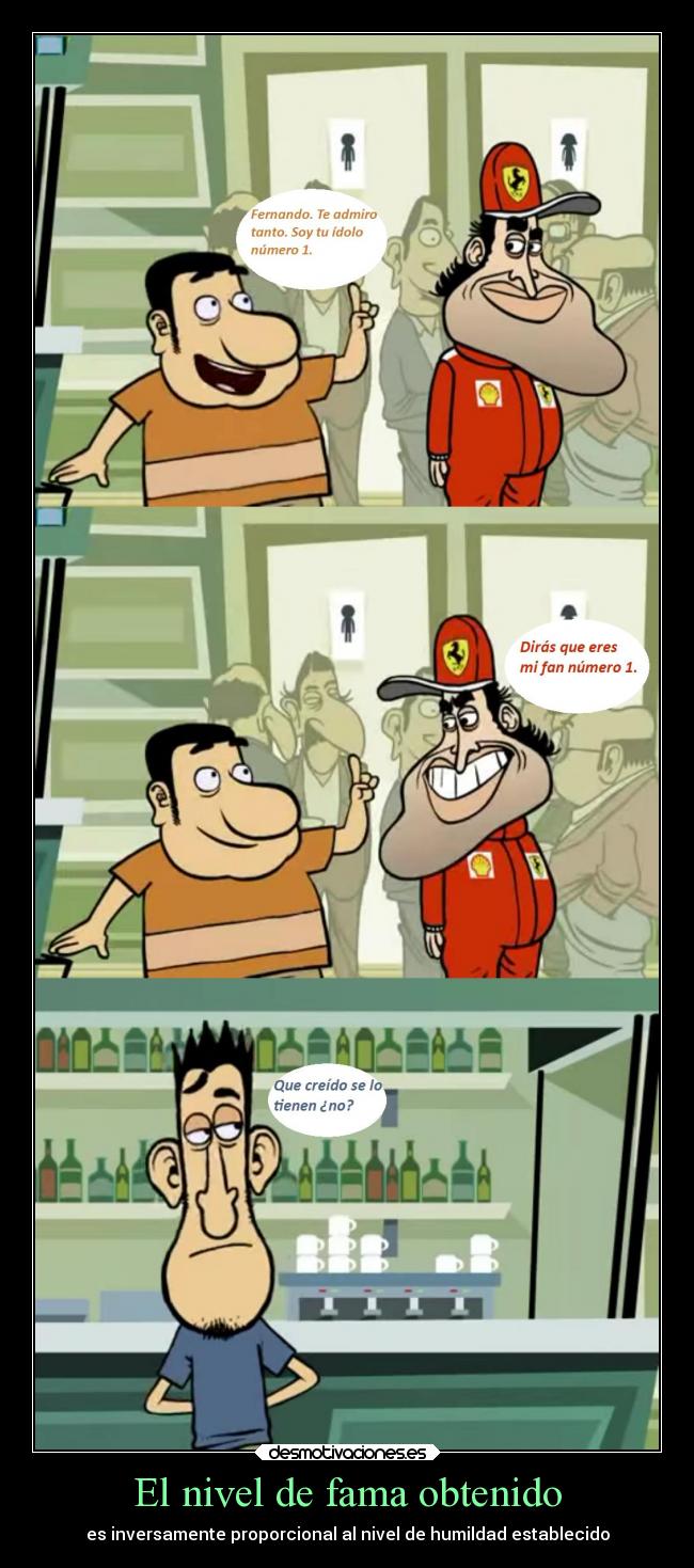 El nivel de fama obtenido - es inversamente proporcional al nivel de humildad establecido