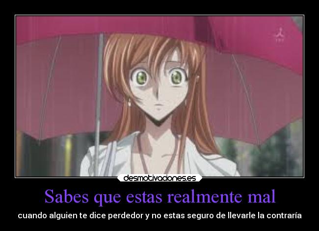 Sabes que estas realmente mal - cuando alguien te dice perdedor y no estas seguro de llevarle la contraría