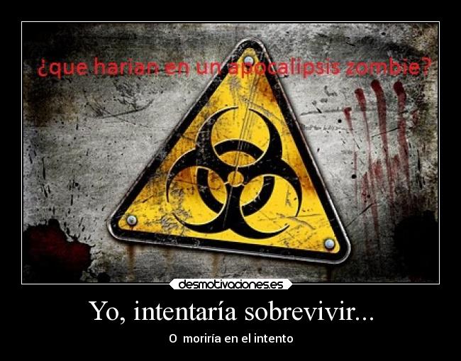 Yo, intentaría sobrevivir... - O  moriría en el intento