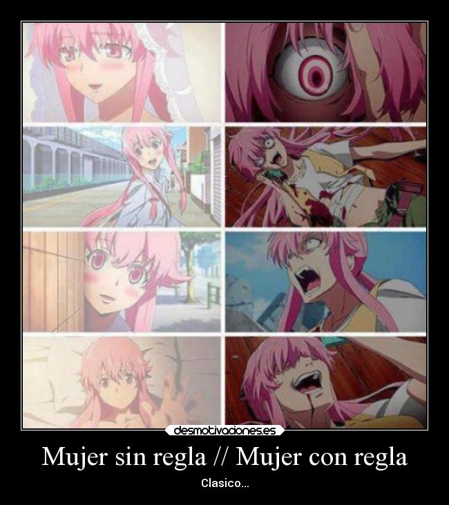 Mujer sin regla // Mujer con regla -