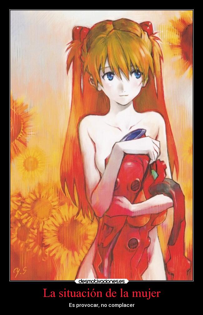 carteles mujer mujer provocacion evangelion neo genesis desmotivaciones