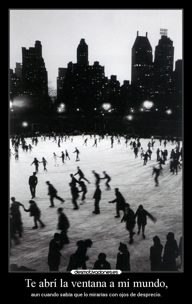 Te abrí la ventana a mi mundo, -
