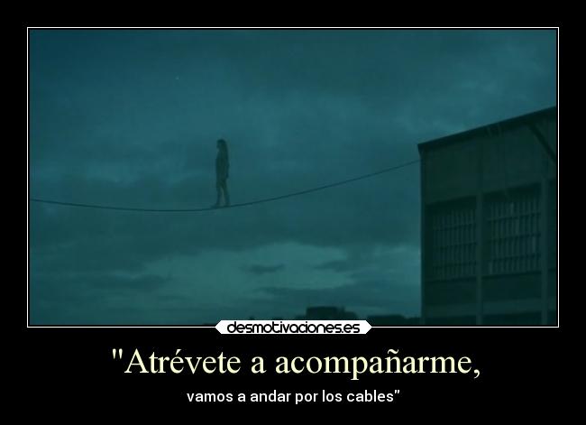 Atrévete a acompañarme, - vamos a andar por los cables