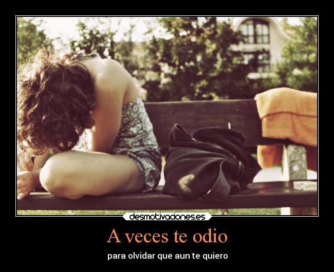 A veces te odio - para olvidar que aun te quiero