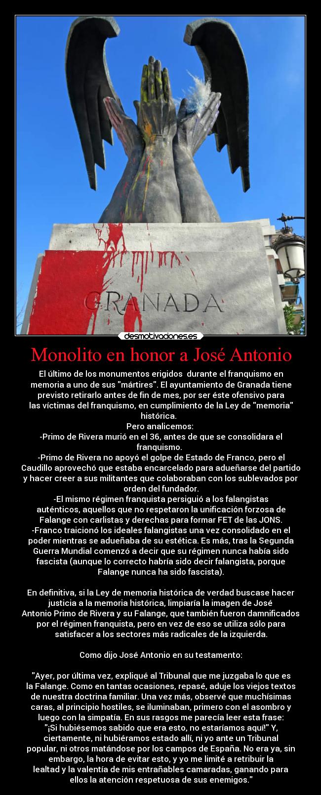 Monolito en honor a José Antonio - 