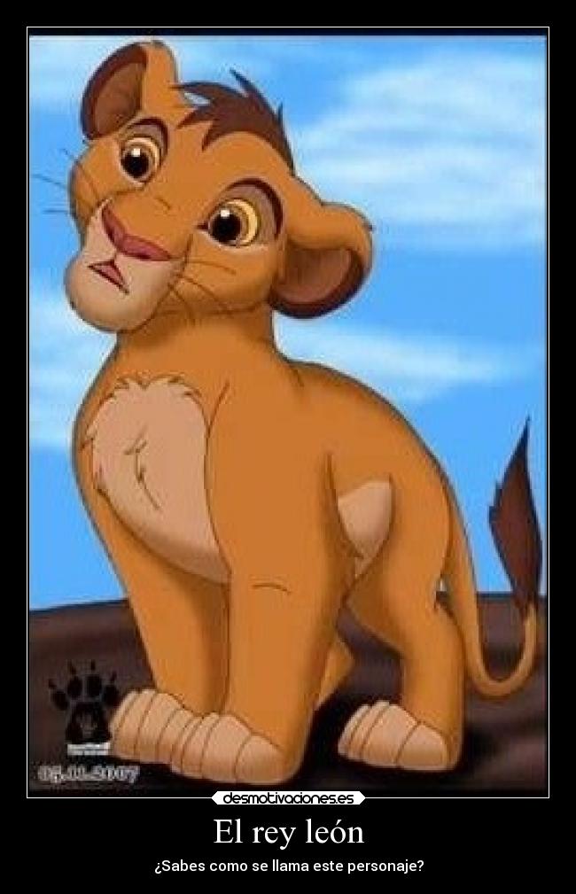 El rey león - ¿Sabes como se llama este personaje?