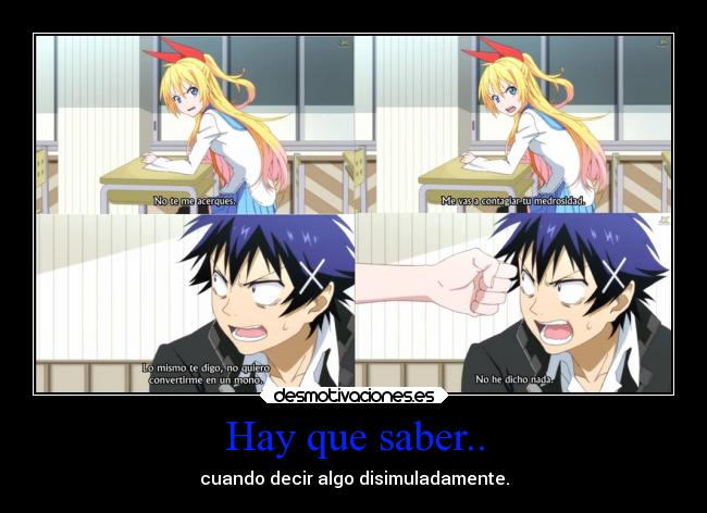 carteles risa amor anime nisekoi desmotivaciones