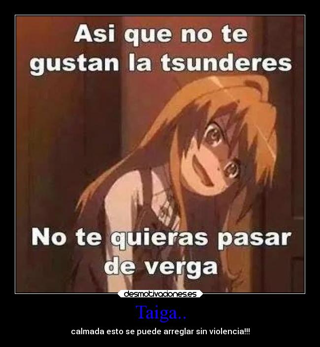 Taiga.. - calmada esto se puede arreglar sin violencia!!!