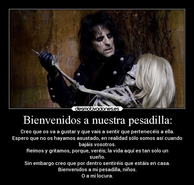 carteles rock musica traduccionlibrede welcometomynightmare alice cooper alicecooper desmotivaciones