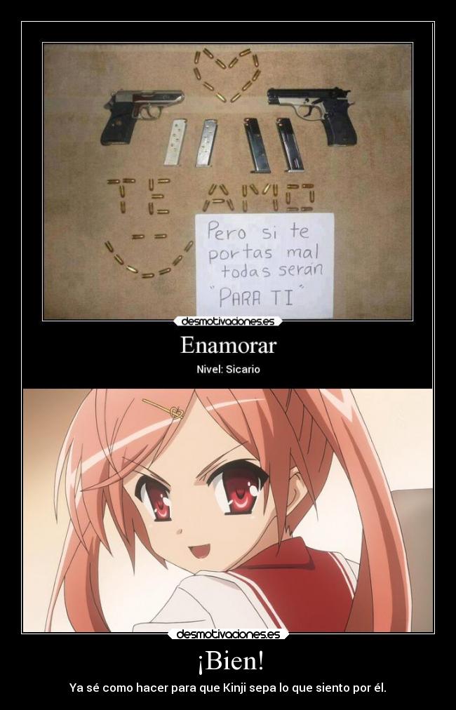 carteles sentimientos amor humor anime hidan aria kinji matar tsundere desmotivaciones