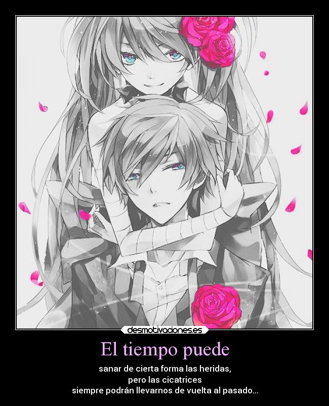 El tiempo puede - sanar de cierta forma las heridas,
pero las cicatrices
siempre podrán llevarnos de vuelta al pasado...