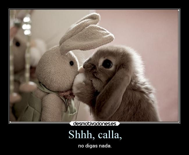 Shhh, calla, - no digas nada.