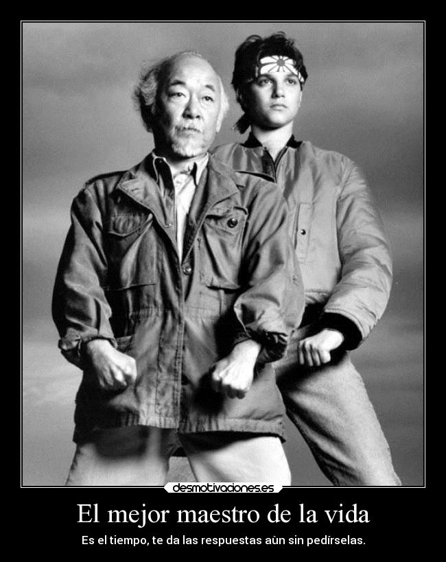 carteles vida cine karate kid 1984 daniel san ralph machio senor miyagi pat morita desmotivaciones