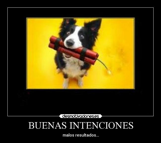 BUENAS INTENCIONES - malos resultados...