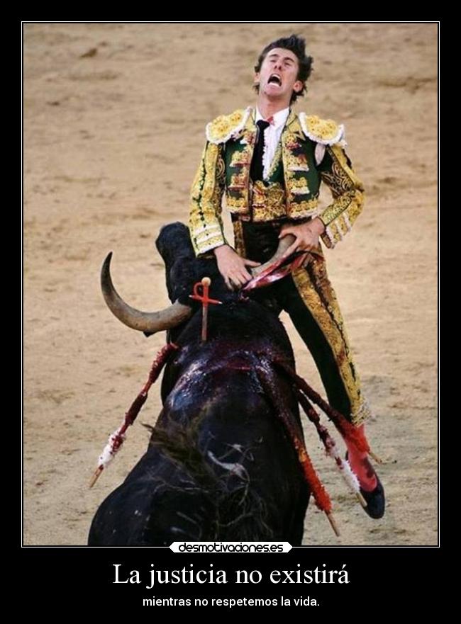 carteles vida muerte frases animales torero justicia respeto desmotivaciones