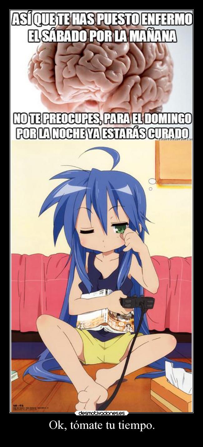 carteles videojuegos anime enfermedad konata lucky star manga cuantocabron desmotivaciones