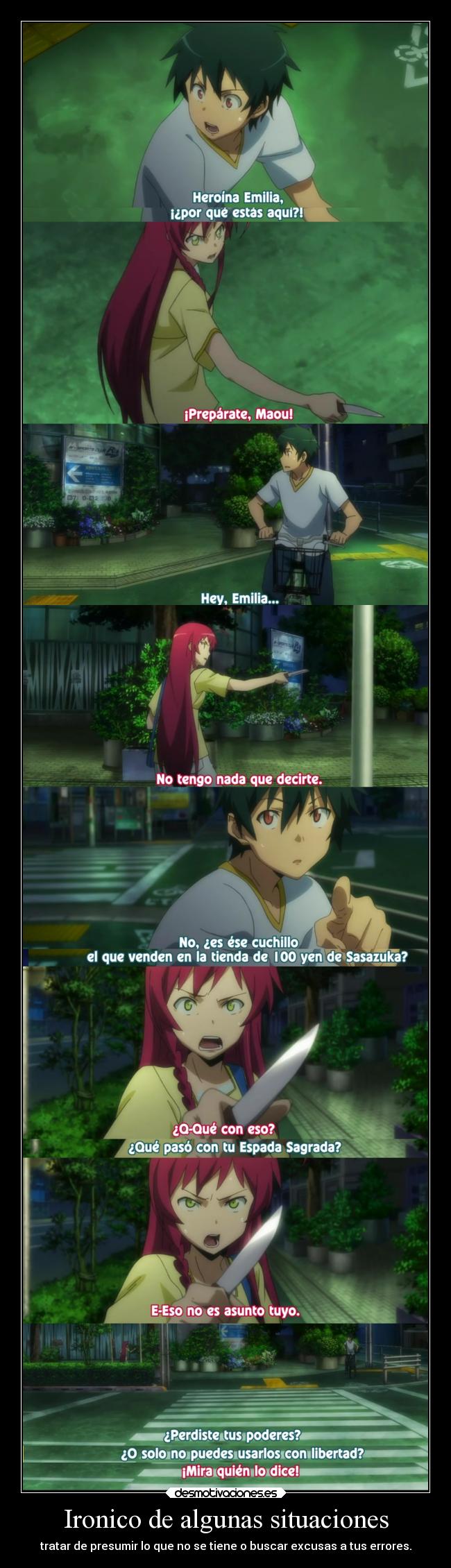 carteles amigos vida anime ironico situacion presumir excusa error raptorhunters desmotivaciones