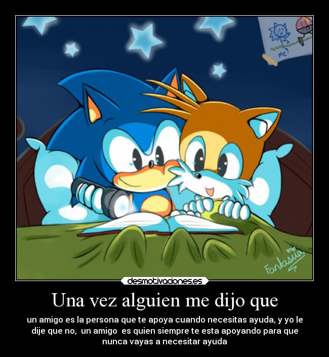 carteles amistad amigos sonic tails desmotivaciones