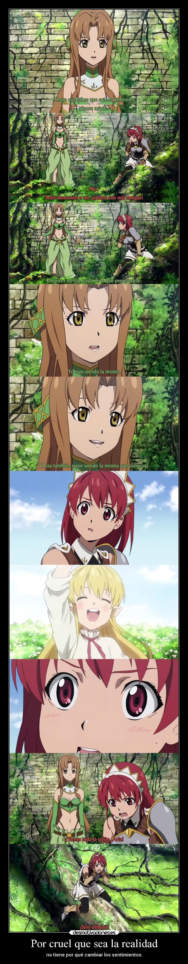 carteles amistad amor dolor sentimientos anime vida raptorhunters harukaze manga otaku seiken blacksmith aria desmotivaciones