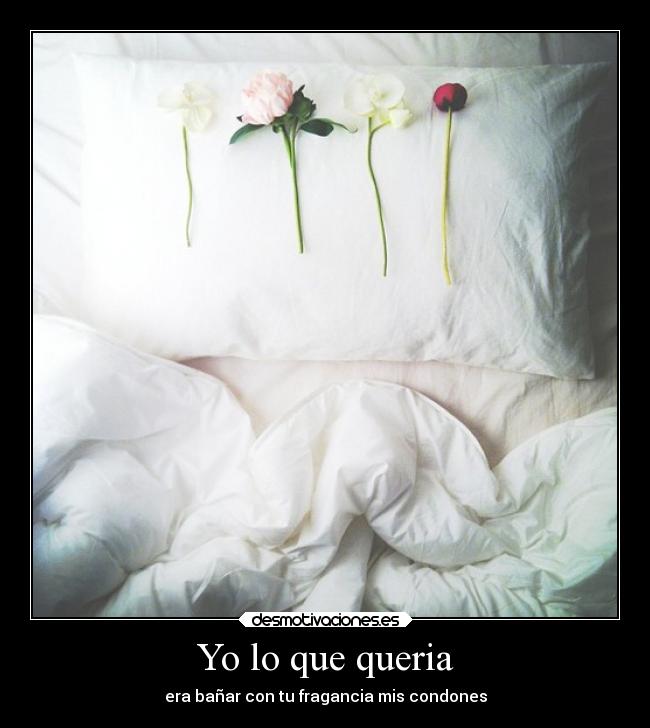 Yo lo que queria - era bañar con tu fragancia mis condones