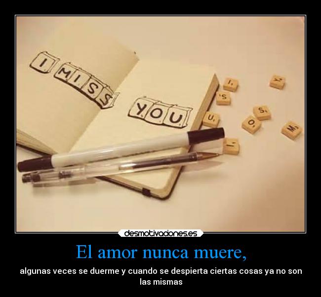 El amor nunca muere, - algunas veces se duerme y cuando se despierta ciertas cosas ya no son
las mismas