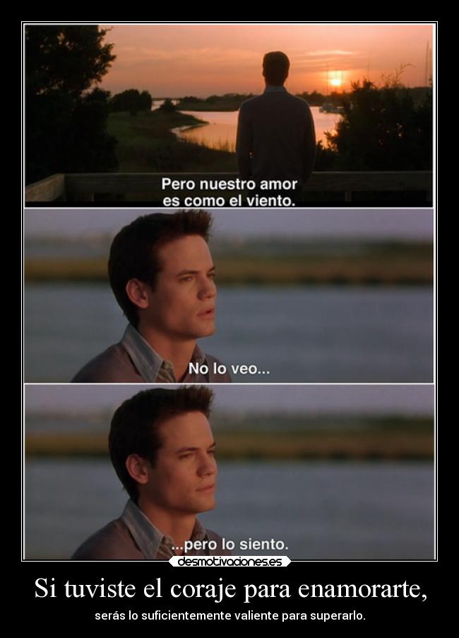 Si tuviste el coraje para enamorarte, - serás lo suficientemente valiente para superarlo.