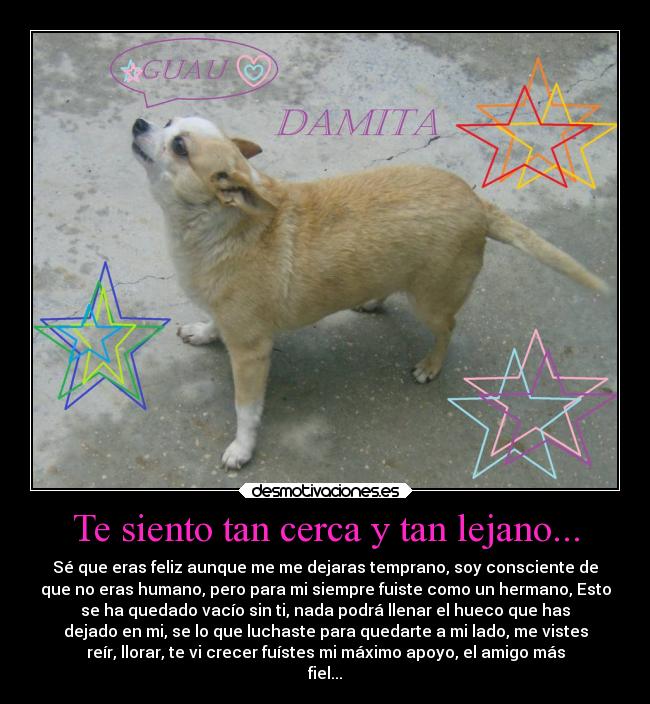 Te siento tan cerca y tan lejano... - 