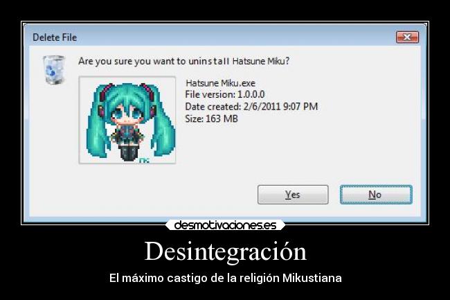 Desintegración - El máximo castigo de la religión Mikustiana