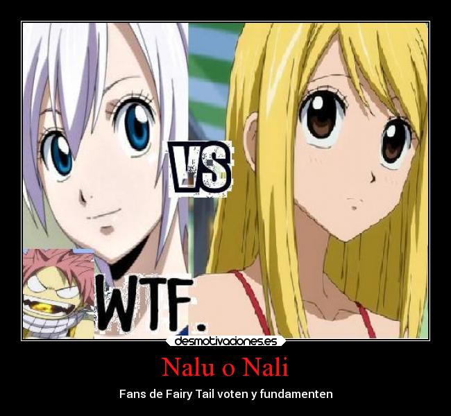 Nalu o Nali - Fans de Fairy Tail voten y fundamenten