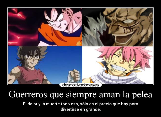 carteles anime dragon ball saint seiya bleach fairy tail goku kenpachi natsu shounen desmotivaciones