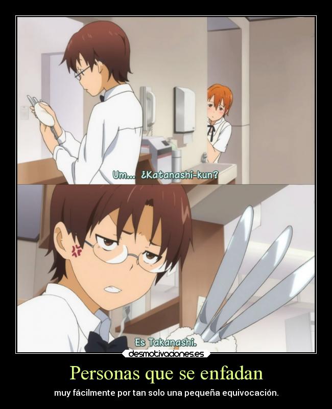 Personas que se enfadan - muy fácilmente por tan solo una pequeña equivocación.