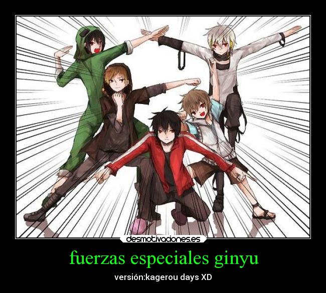carteles anime kagerouproject kageroudays setokousuke kano hibiya shintaro konoha desmotivaciones