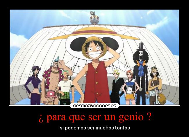 carteles anime one piece luffy zoro sanji nami robin chopper brook genio tontos desmotivaciones