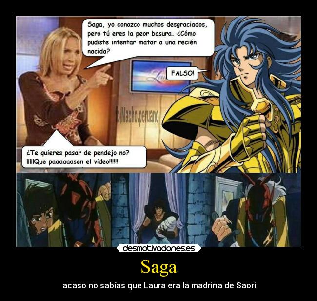 Saga - acaso no sabías que Laura era la madrina de Saori
