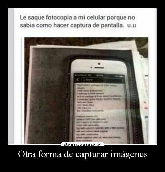 carteles chiste humor pantalla celular captura fotocopia desmotivaciones