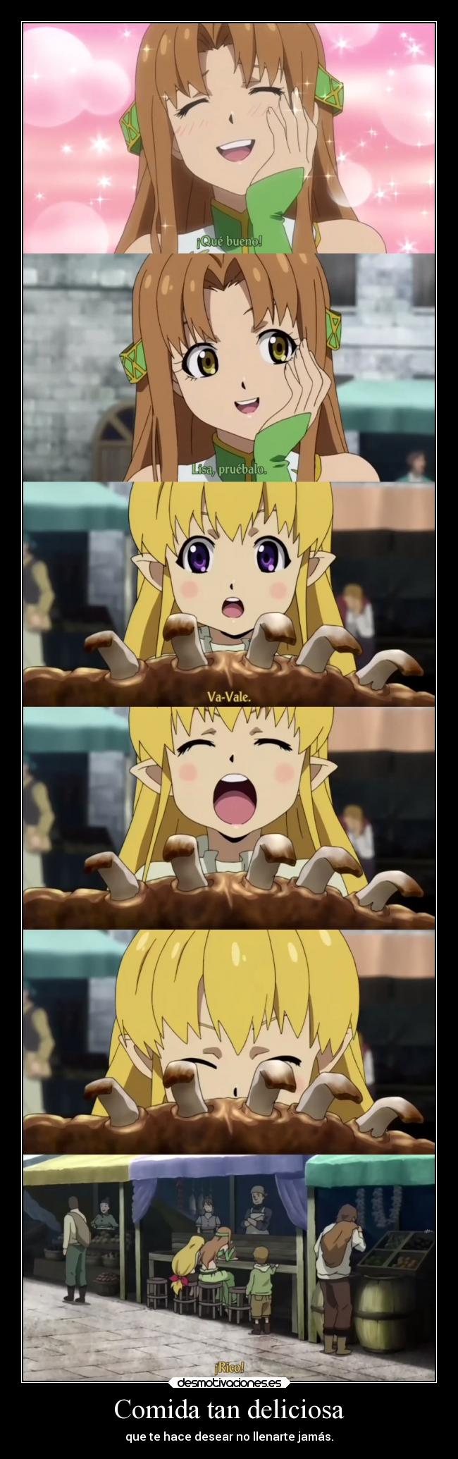 carteles comida comida anime vida raptorhunters harukaze manga otaku seiken blacksmith lisa aria desmotivaciones