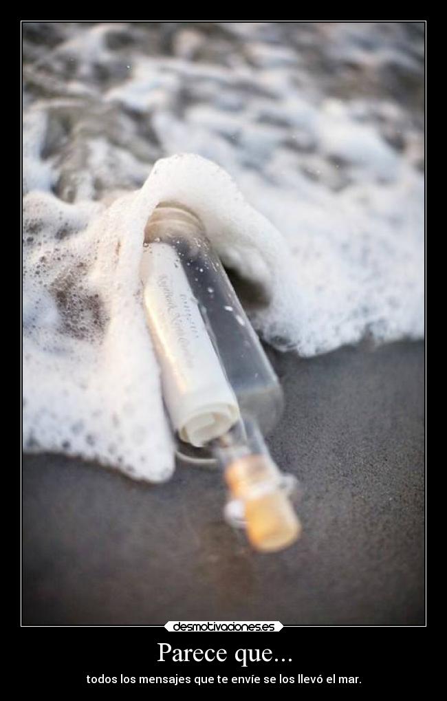 Parece que... - todos los mensajes que te envíe se los llevó el mar.